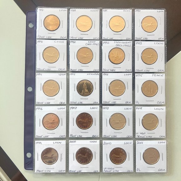 1987 to 2023 Canada Loonie Uncirculated 76 x $1 Coin Set! - Picture 1 of 16